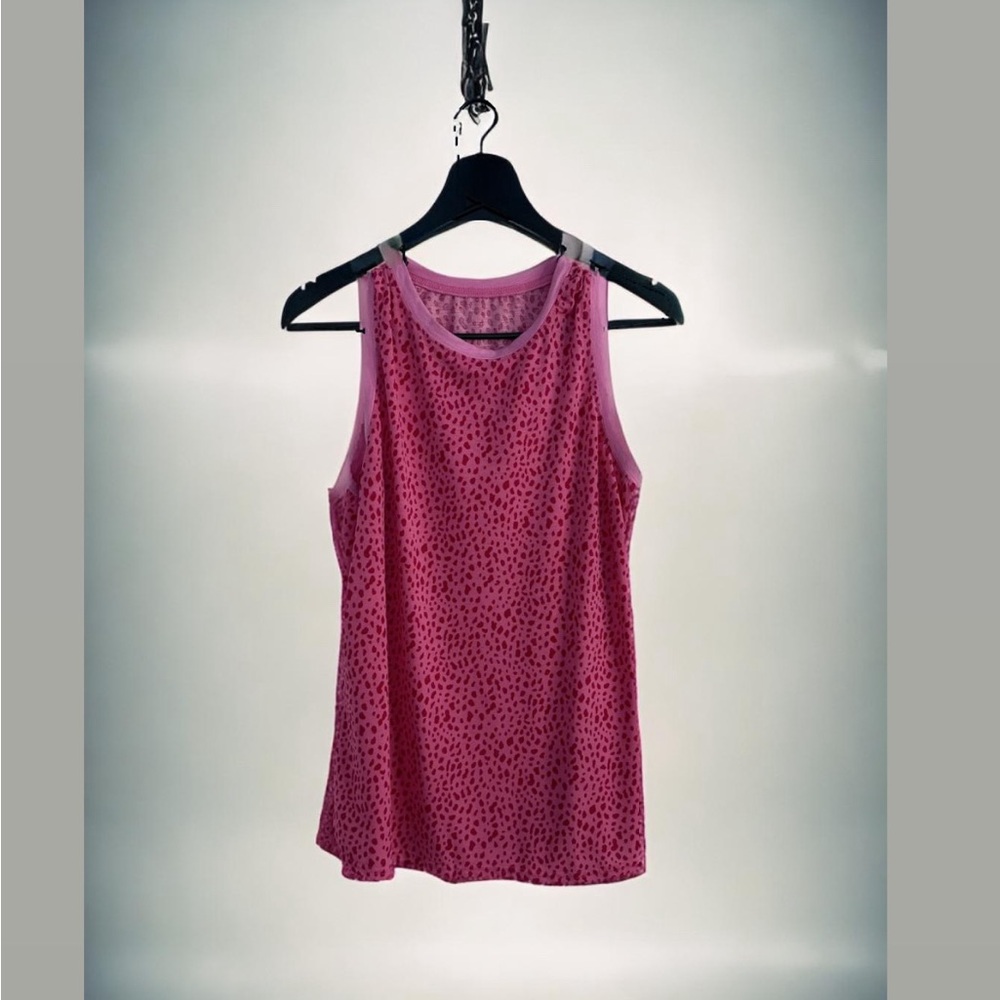 Medium Pink Tank Top Leopard Print Crewneck